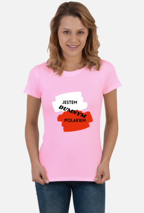 Koszulka Damska Soft Style - Dumny Polak (różne kolory)