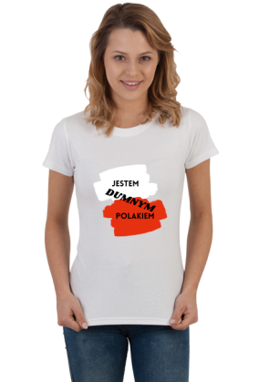 Koszulka Damska Soft Style - Dumny Polak (różne kolory)