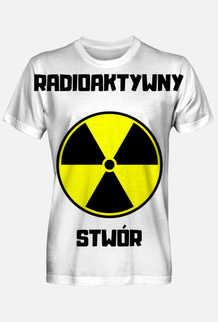 Koszulka męska, pełny nadruk - Radioaktywny Stwór (biała)