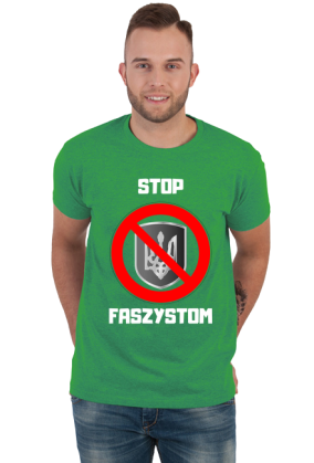 Koszulka męska Soft Style - Stop Faszystom, wersja 2 (różne kolory)