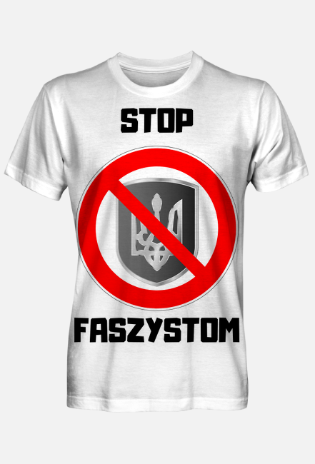 Koszulka męska, pełny ndaruk - Stop Faszystom