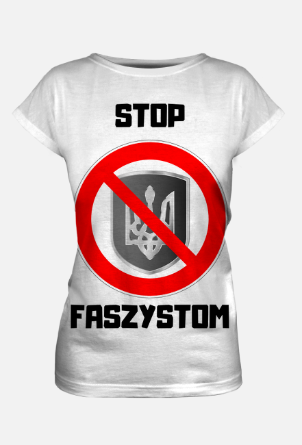 Koszulka damska, pełny nadruk - Stop Faszystom