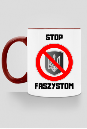 Kubek Eko z Kolorowym Uszkiem - Stop Faszystom (różne kolory)
