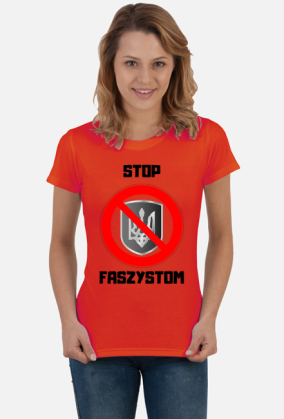 Koszulka Damska Soft Style - Stop Faszystom, wersja 2 (różne kolory)