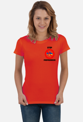 Koszulka Damska Soft Style - Stop Propagandzie, wersja 3 (różne kolory)