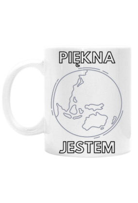 Kubek klasyczny - Piękna Jestem, wersja 3 (biały)