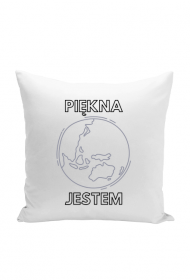 Poduszka Jasiek - Piękna Jestem, wersja 3 (biała)