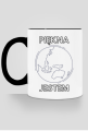 Kubek Eko z Kolorowym Uszkiem - Piękna Jestem, wersja 3 (różne kolory)