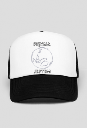 Czapka z Daszkiem Trucker - Piękna Jestem, wersja 3 (niebieska i czarna)