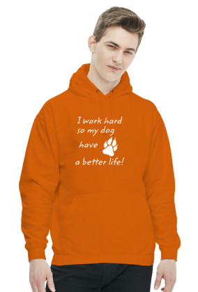 i work hard - DOG (bluza męska kaptur) jg