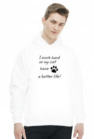 i work hard - CAT (bluza męska kaptur) cg