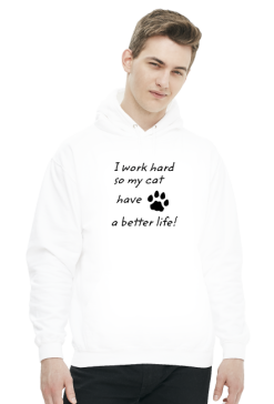 i work hard - CAT (bluza męska kaptur) cg