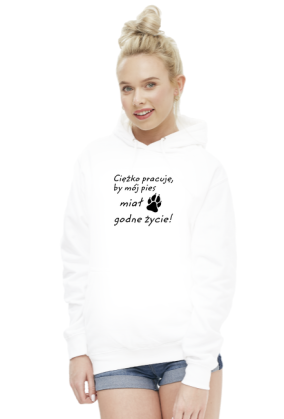 Ciężko pracuję - PIES (bluza damska kaptur) cg