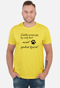Ciężko pracuję - KOT (koszulka męska) cg