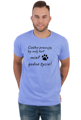 Ciężko pracuję - KOT (koszulka męska) cg