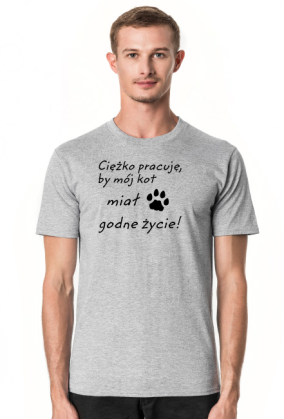 Ciężko pracuję - KOT (koszulka męska) cg