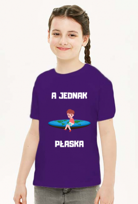 Koszulka dziecięca unisex - A Jednak Płaska, wersja 2D  (różne kolory)
