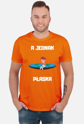Koszulka męska Soft Style - A Jednak Płaska, wersja 2 (różne kolory)