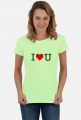 T-shirt koszulka damska Kocham Cię - I Love U