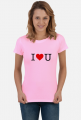 T-shirt koszulka damska Kocham Cię - I Love U