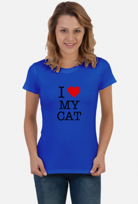 T-shirt koszulka damska Kocham Mojego Kota - I Love My Cat