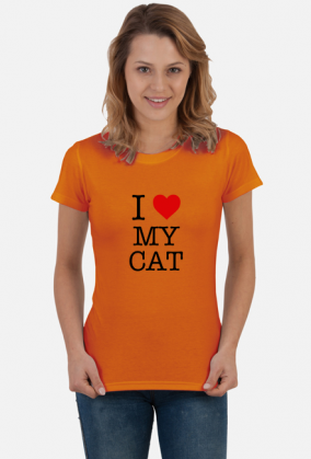 T-shirt koszulka damska Kocham Mojego Kota - I Love My Cat