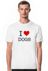 Kocham Psy - I Love Dogs - T-shirt koszulka męska