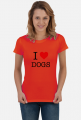 Kocham Psy - I Love Dogs - T-shirt koszulka damska