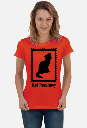 Koszulka Damska Czarny Kot Pocztowy