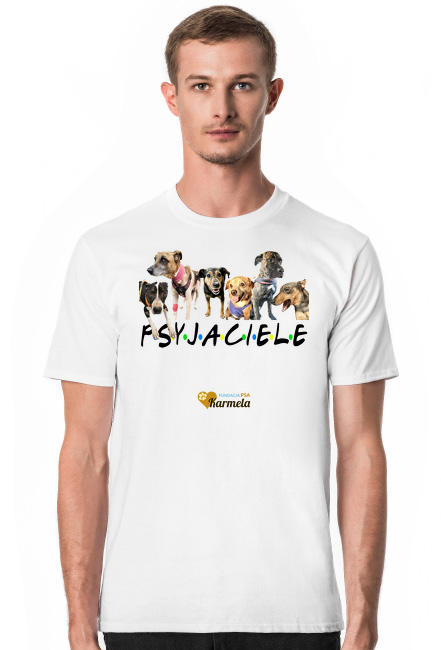 Psyjaciele - koszulka męska biała