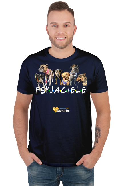 Psyjaciele - koszulka męska granatowa