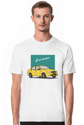 T-shirt Daewoo Lanos - biały