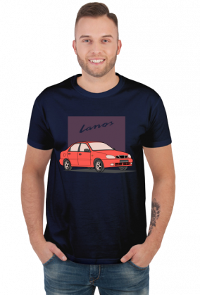 T-shirt Daewoo Lanos - granatowy