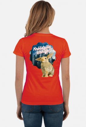 Koszulka damska "Królidzilla atakuje" na plecach