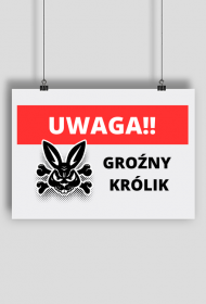 Tabliczka "Uwaga groźny królik"