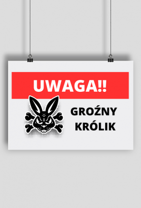 Tabliczka "Uwaga groźny królik"
