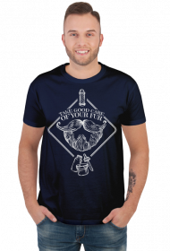 Ciemny T-shirt - Dbaj o swoje futro