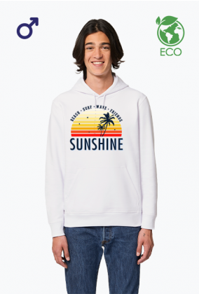 Meska bluza ekologiczna z kapturem z nadrukiem Sunshine