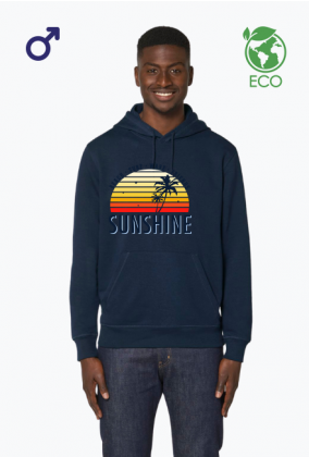 Meska bluza ekologiczna z kapturem z nadrukiem Sunshine