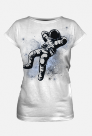 Koszulka damska, pełny nadruk - Odpoczywający Kosmo/Astro (biała)