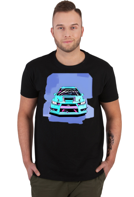 Koszulka z nadrukiem japońskiego auta
