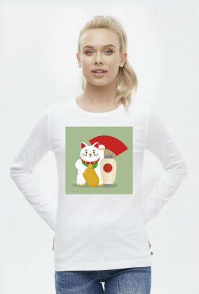 Koszulka damska z kotem na szczęście