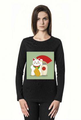 Koszulka damska z kotem na szczęście