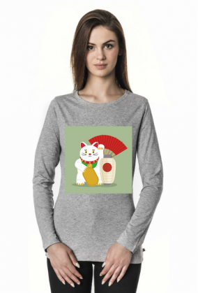 Koszulka damska z kotem na szczęście