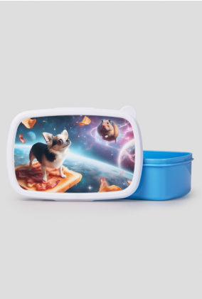 Pudełko na lunch lunchbox Chihuahua na kromce kosmiczny przewodnik.