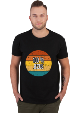 100 % Jezus retro sunset men