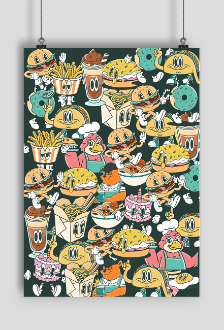 Smacznego, Fast food, Burger, Cute World