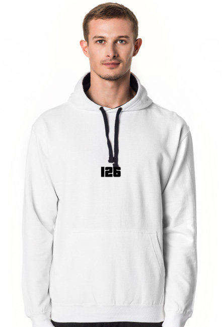 Bluza męska z kapturem 126 biała