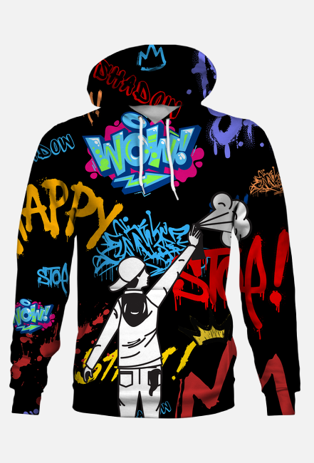 Bluza z kapturem Graffitii 2 czarna Cute World
