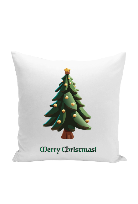 Poduszka ze Świąteczną Choinką i Napisem "Merry Christmas"